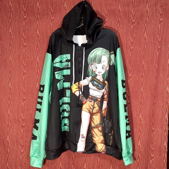 DRAGONBALL Z Lovely BALMA Pullover Hoodie Full Zip W/Pockets Sz 3XL ANIME NWOT